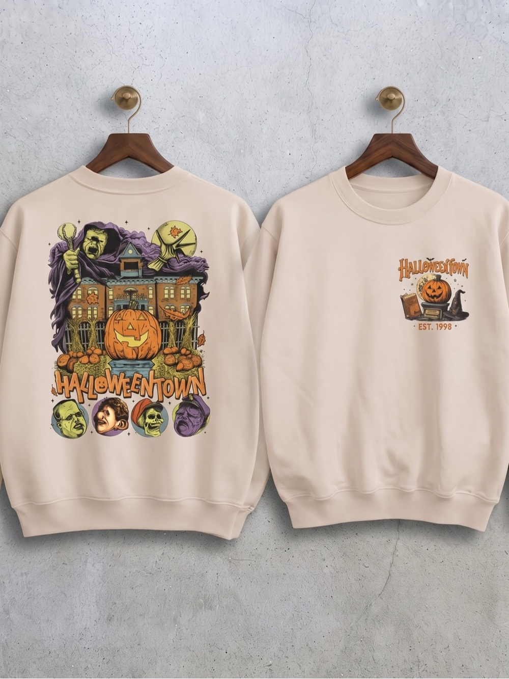 Halloween Town 1998 Movie Graphic
Crewneck Sweater - Sand